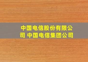 中国电信股份有限公司 中国电信集团公司